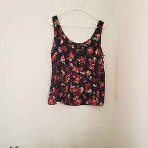 Rose print tank